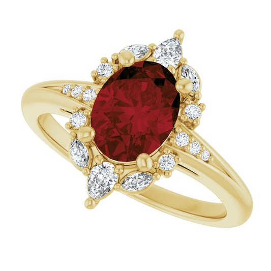 14K Yellow 8x6 mm Oval Engagement Ring
