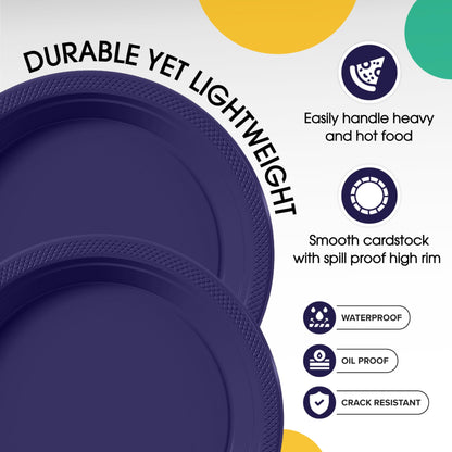 10 In. Navy Plastic Plates | 50 Count