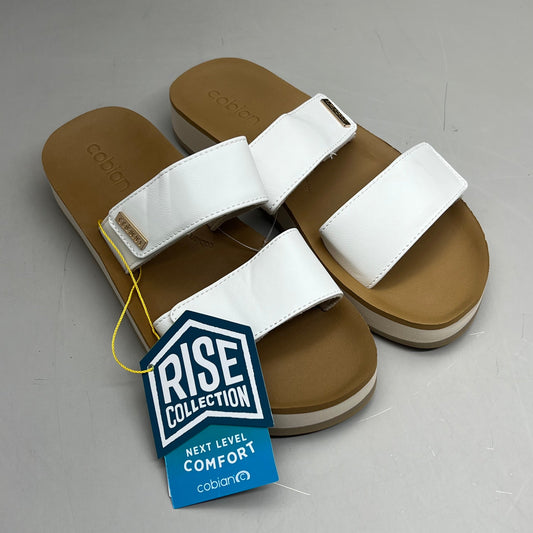COBIAN Dana Rise Elevated Flatform Style Slide Women's Sz 8 White DNA24-100-08