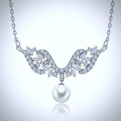 "Adeline" - Pearl and Cubic Zirconia Bridal Jewelry Set