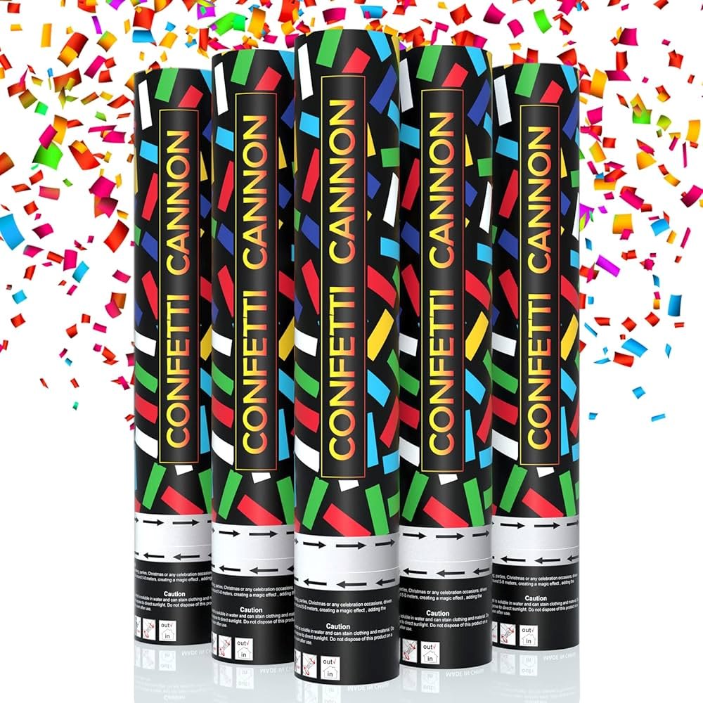 Multicolor Confetti Cannons (12 Pack)