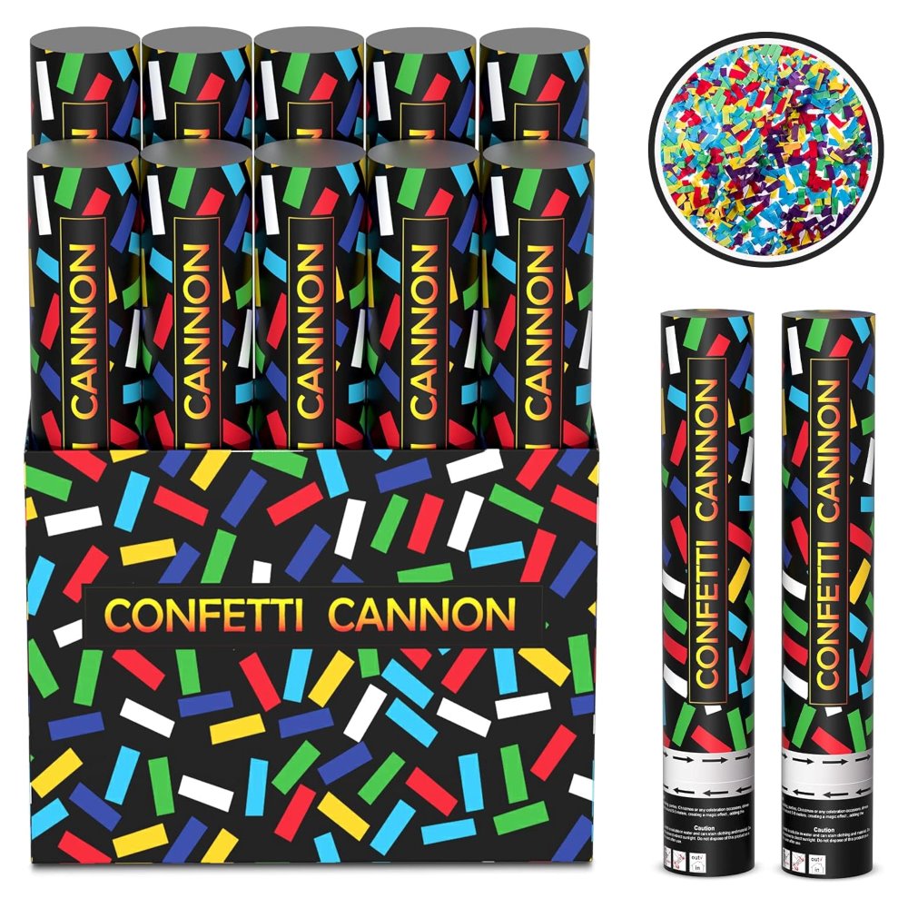 Multicolor Confetti Cannons (12 Pack)