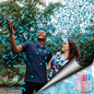 8 Pack Gender Reveal Confetti Cannons (Blue Boy) - Genders Reveal Poppers Cannon Birthday Party Popper Cannons (12" Blaster)