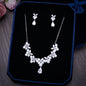 Louise - Silver Cubic Zirconia and Pearl 3-Piece Bridal Jewelry Set With Tiara