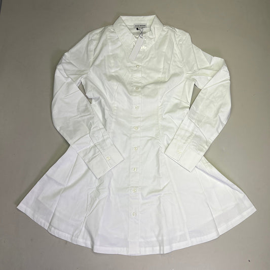 STEVE MADDEN Fit & Flare Shirt Dress Long Sleeve Button Cuff Women's Sz XS Cloud