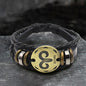 12 Zodiac Brass Leather Bracelet