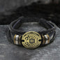 12 Zodiac Brass Leather Bracelet