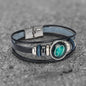 12 Constellation Multi-layer Leather Stainless Steel Bracelet
