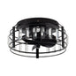 13" Modern DC Motor Flush Mount Reversible Crystal Ceiling Fan with Lighting and Remote Control
