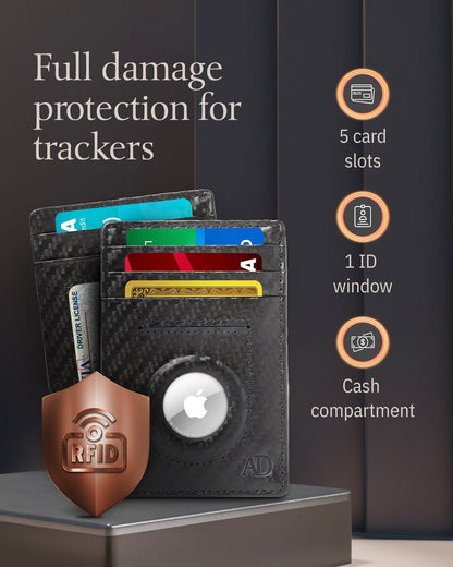 Slim Card Holder With Air Tag Holder