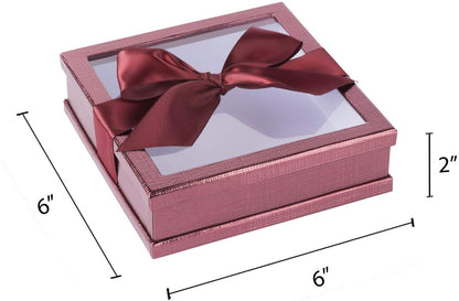 Purple Gift Box With Snap Closure 6 Pack 5.9"X5.9"X1.8"
