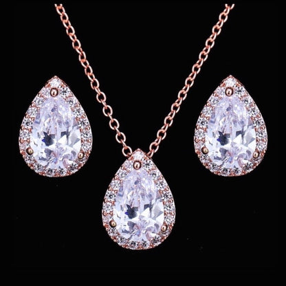 Tina - Cubic Zirconia Bridal Jewelry Set - Available in Silver, Rose Gold and Yellow Gold