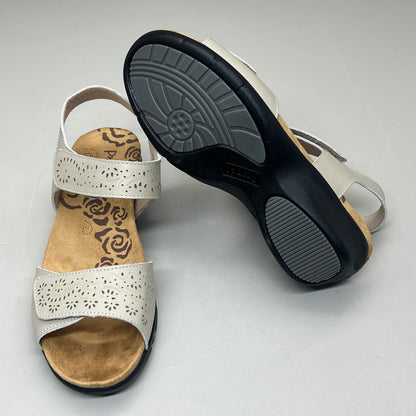 PROPET Wanda Sandal w/Wedge Heel Design Womens Sz 7.5 XX WIDE (4E) Cream WSX203L