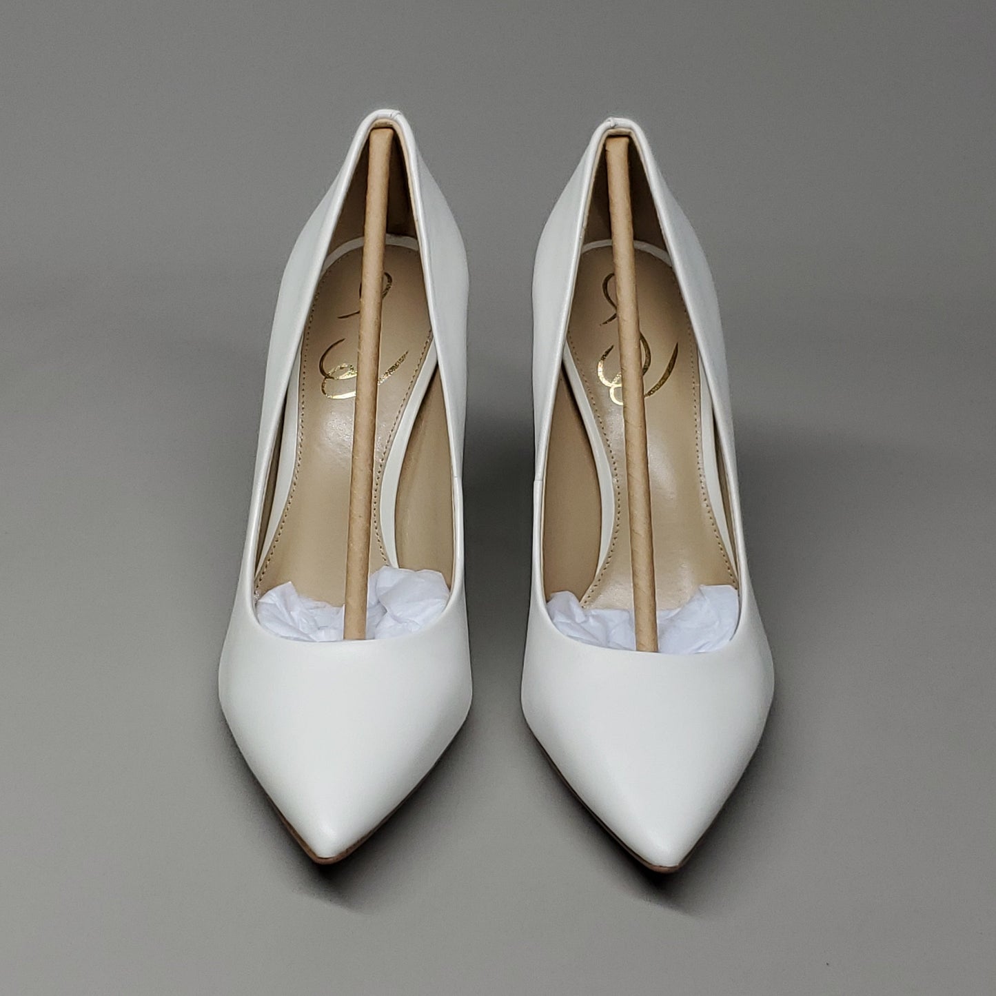 SAM EDELMAN Hazel High Heel Leather Shoes Women's Sz 7 Bright White E5638LC102 (New)