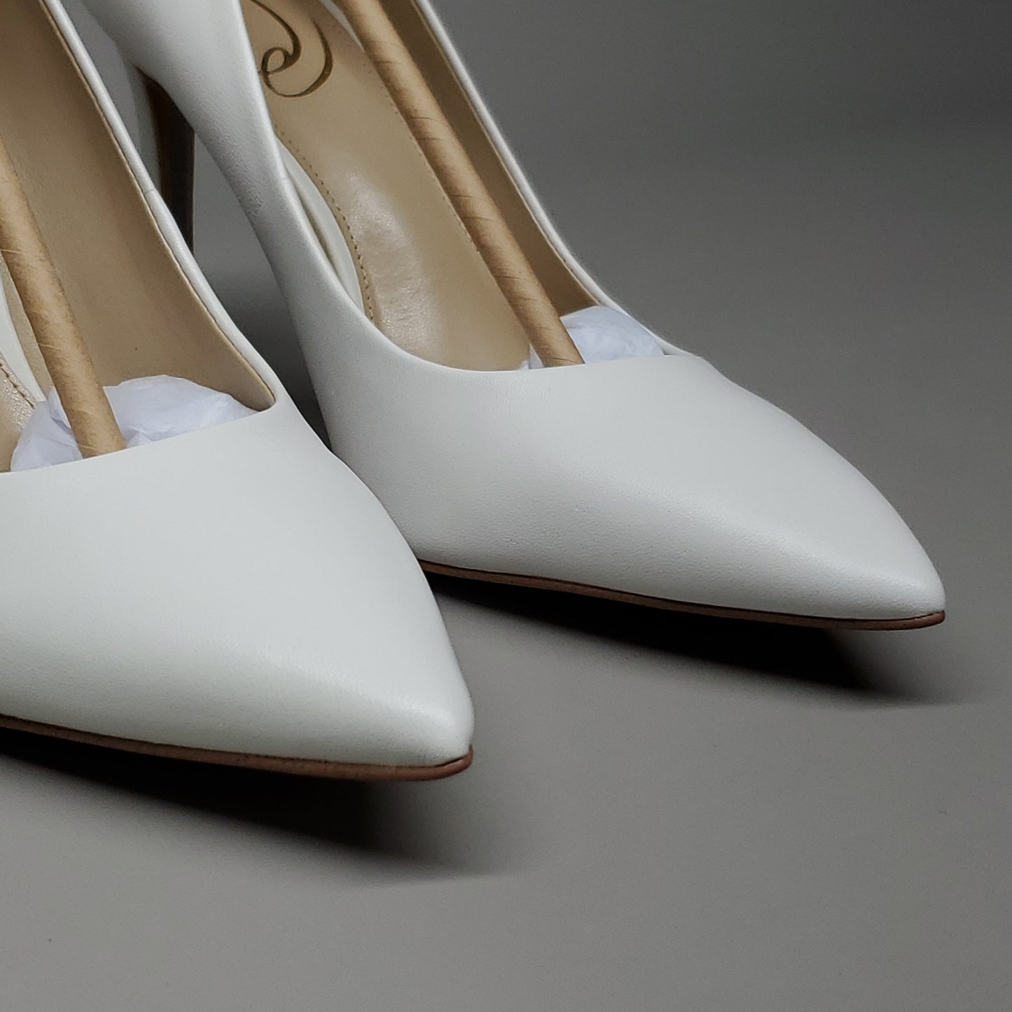 SAM EDELMAN Hazel High Heel Leather Shoes Women's Sz 7 Bright White E5638LC102 (New)