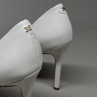 SAM EDELMAN Hazel High Heel Leather Shoes Women's Sz 7 Bright White E5638LC102 (New)