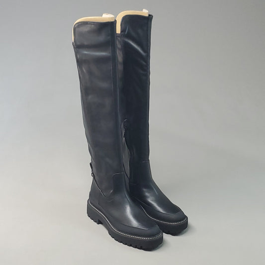 SAM EDELMAN Lerue Nappa Tall Leather Riding Boots Women's Sz 6.5 M Black H8522L1001 (New)
