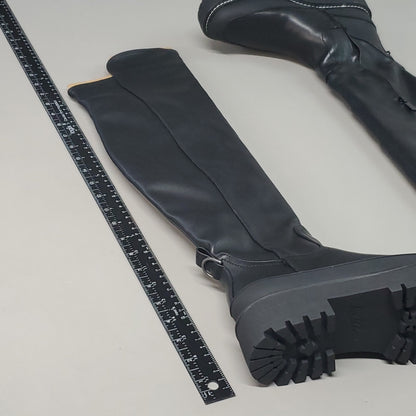 SAM EDELMAN Lerue Nappa Tall Leather Riding Boots Women's Sz 6.5 M Black H8522L1001 (New)