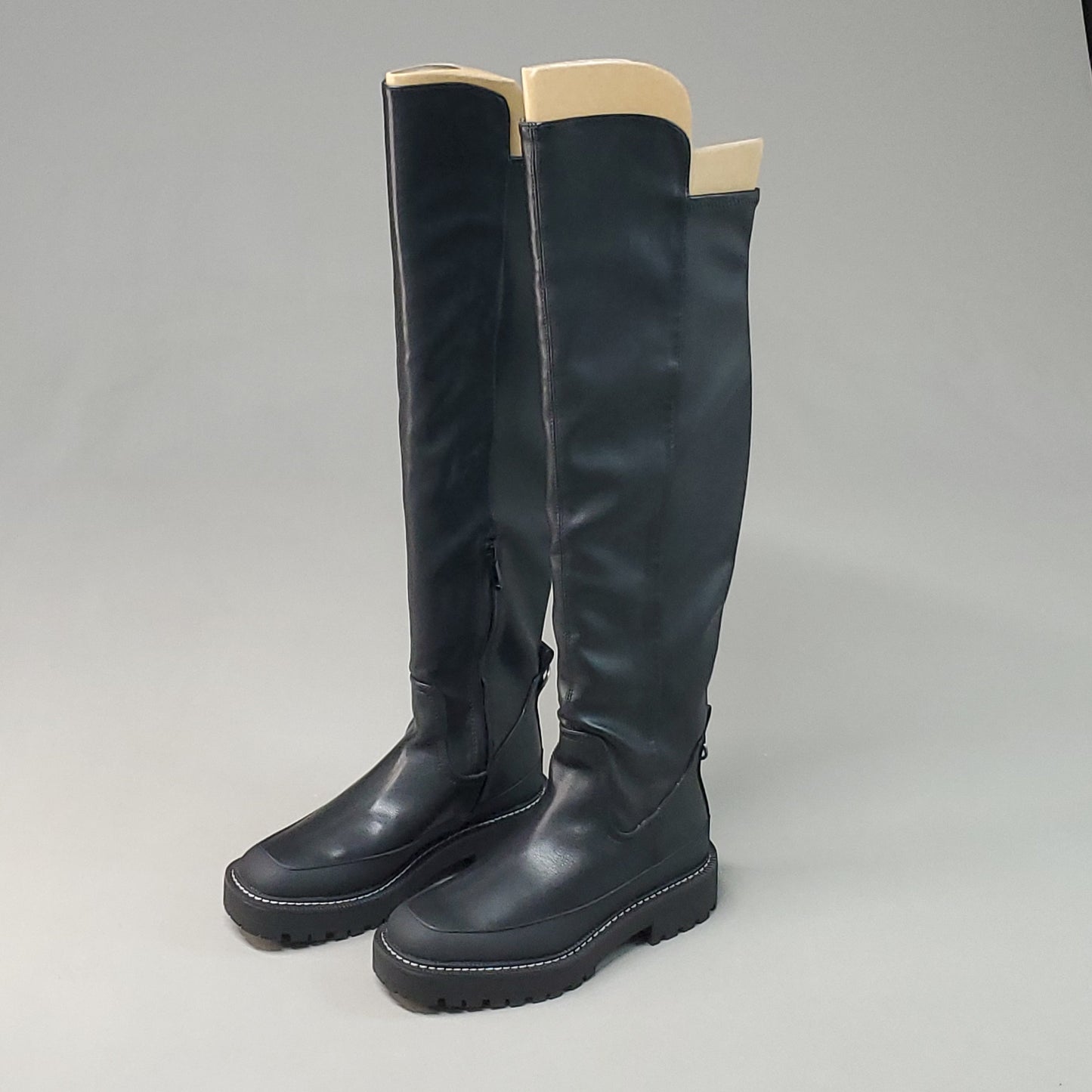 SAM EDELMAN Lerue Nappa Tall Leather Riding Boots Women's Sz 7.5 M Black H8522L1001 (New)