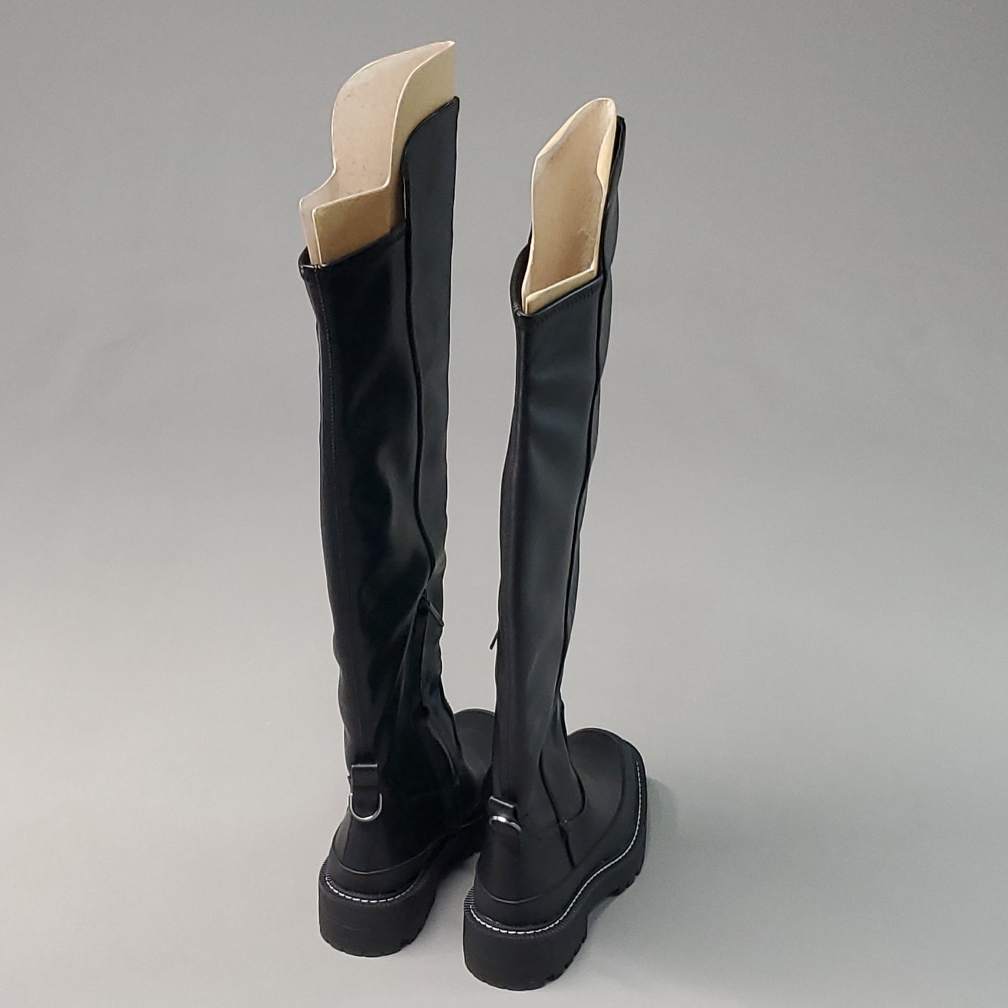 SAM EDELMAN Lerue Nappa Tall Leather Riding Boots Women's Sz 7.5 M Black H8522L1001 (New)