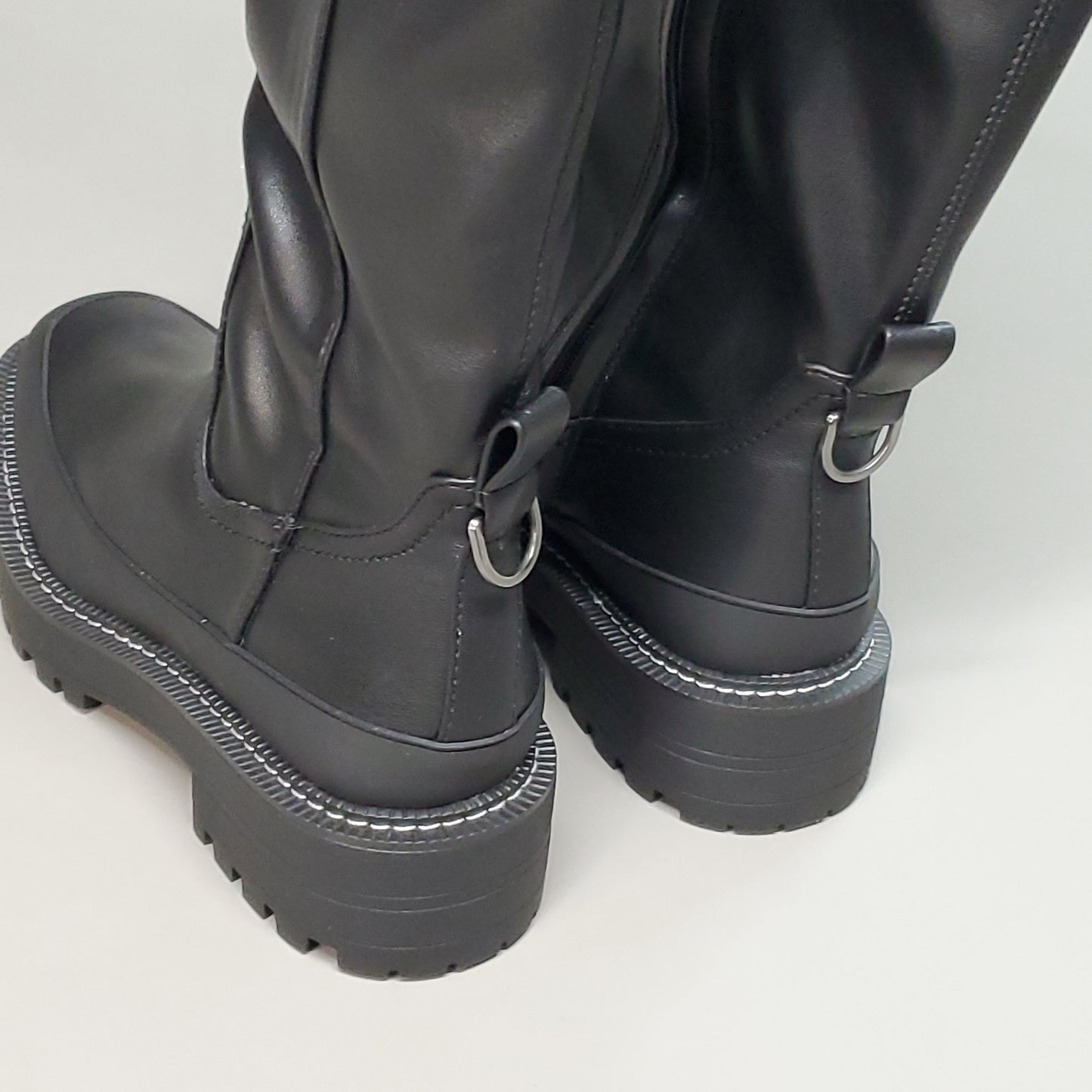 SAM EDELMAN Lerue Nappa Tall Leather Riding Boots Women's Sz 7.5 M Black H8522L1001 (New)