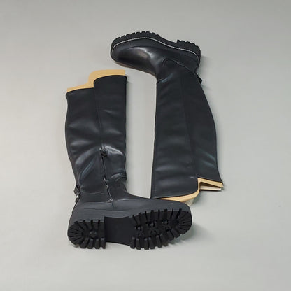 SAM EDELMAN Lerue Nappa Tall Leather Riding Boots Women's Sz 7.5 M Black H8522L1001 (New)