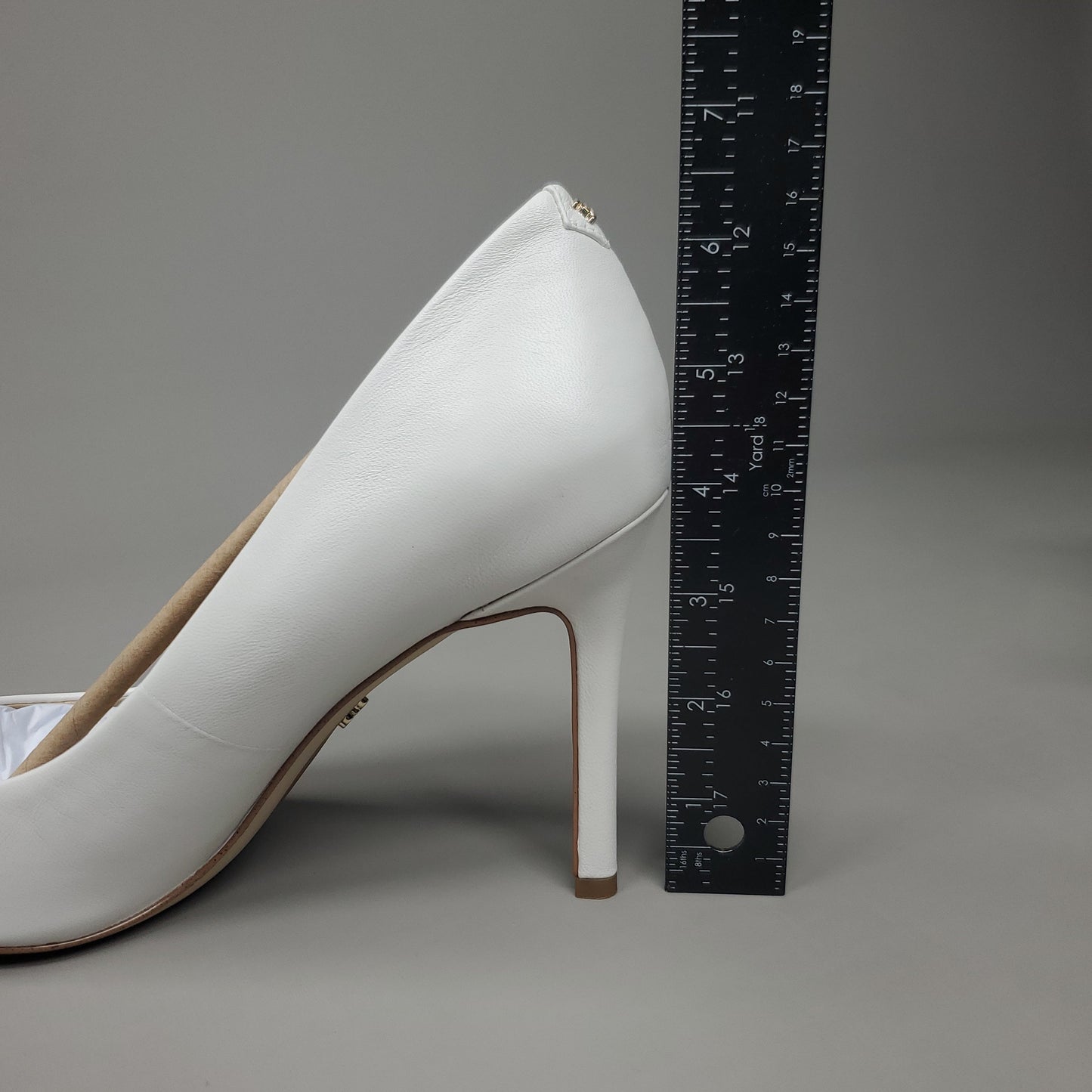 SAM EDELMAN Hazel High Heel Leather Shoes Women's Sz 7 Bright White E5638LC102 (New)