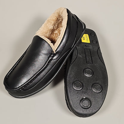 DEER STAGS Spun Unisex Faux Leather Slipper in Black Sz 10 Mens 12 Womens (New)
