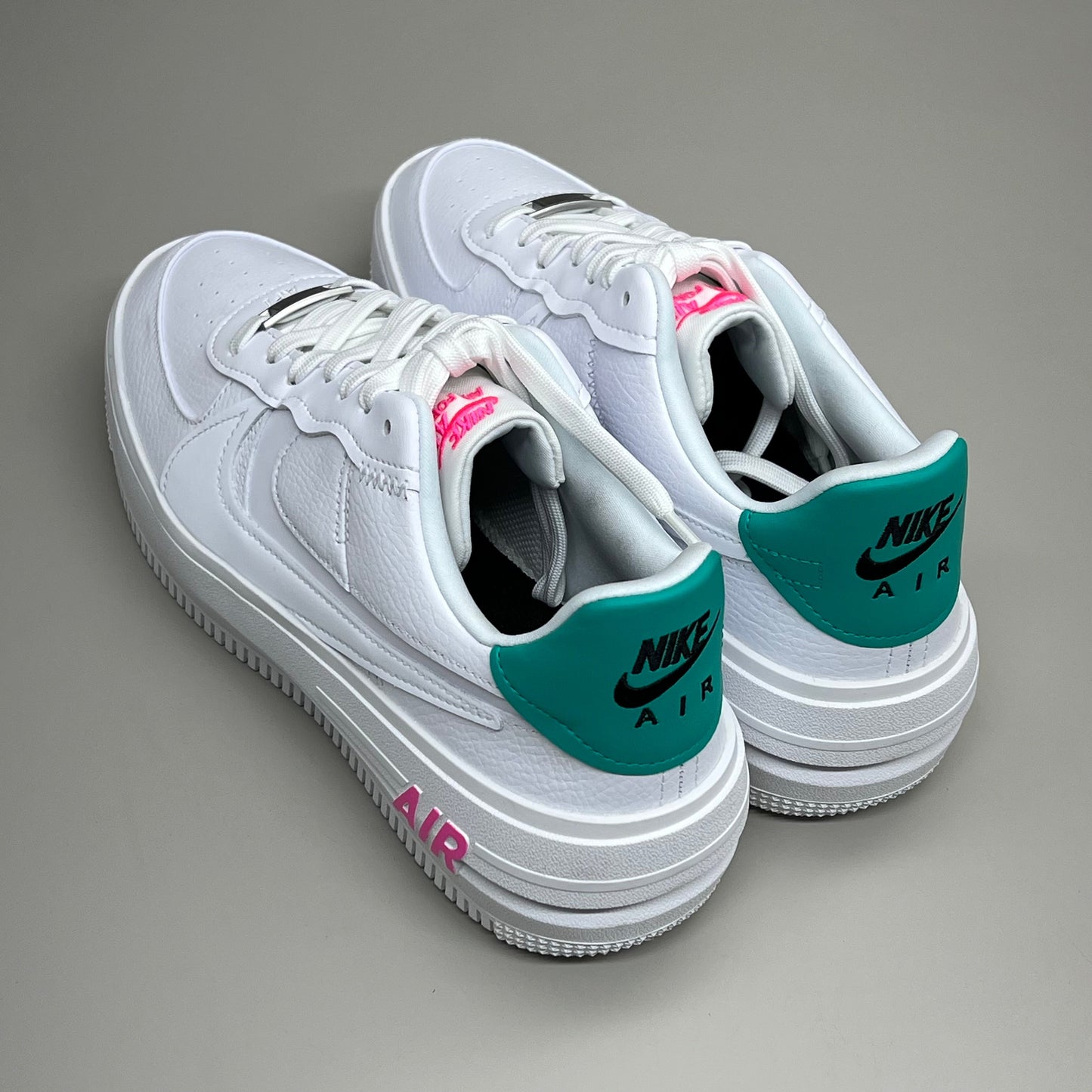 NIKE Air Force 1 PLT.AF.ORM Tapered Toe Sz Women's 8 White/Pink/Blue FN7180-100