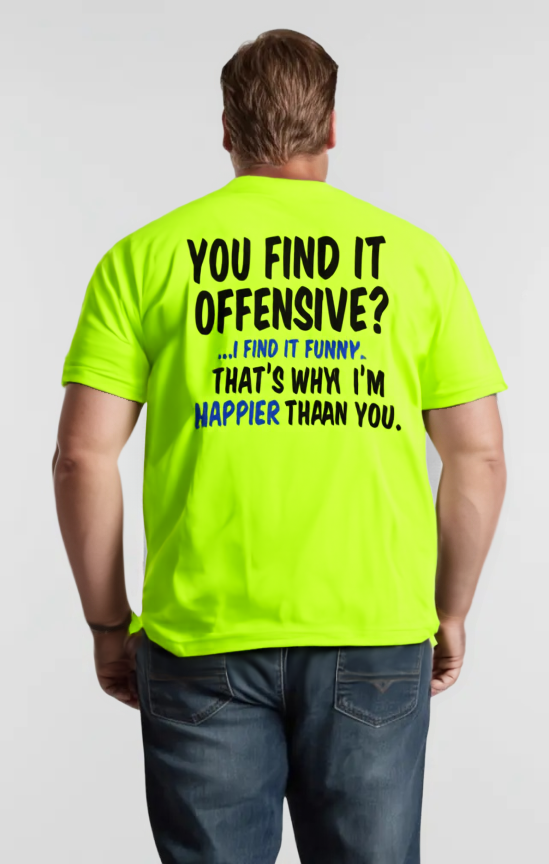 Happier Than You - Safety Yellow Pocket T-Shirt