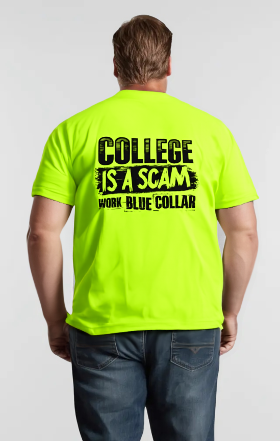 Molon Labe Ghost Flag - Safety Yellow Pocket T-Shirt