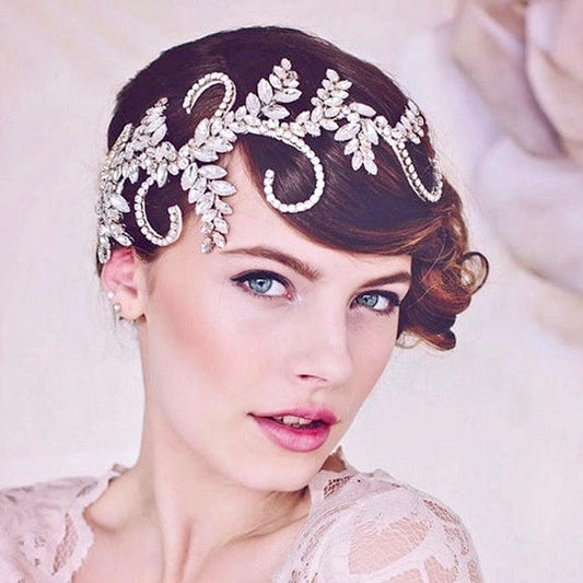 "Dacia" - 1920s Style Silver Bridal Hair Accessory