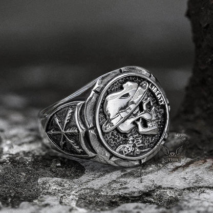 1936 Hobo Nickels Liberty Stainless Steel Skull Ring