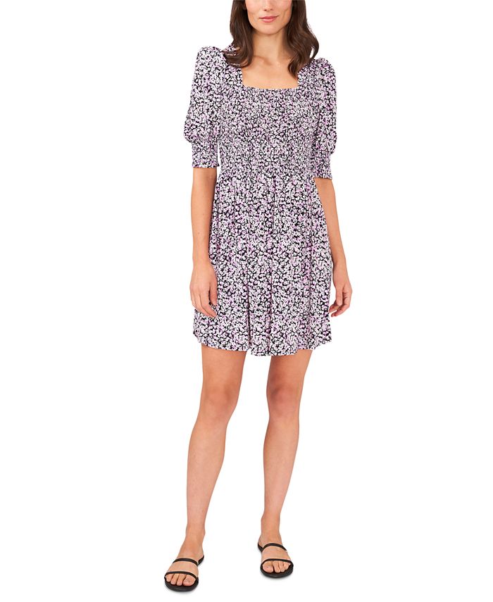 Riley & Rae Women's Ditsy Breeze Dress Gray Size Large