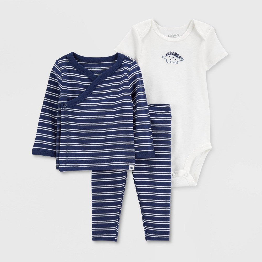 Carter's Just One You® Baby Boys' 3pc Sunshine Top & Bottom Set - Navy Blue Newborn