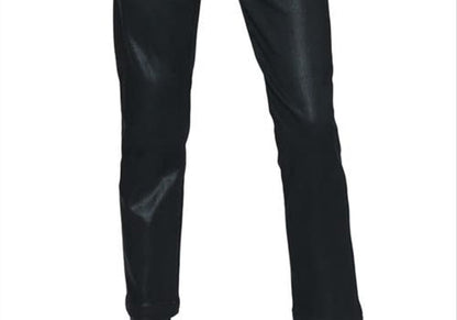 Paige Mayslie Coated Straight Leg Pants, Black Luxe, Size 31