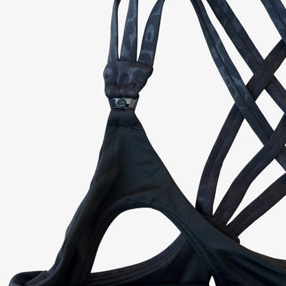 Chloé 3 Running Nursing Sports Bra (Black Cheetah)