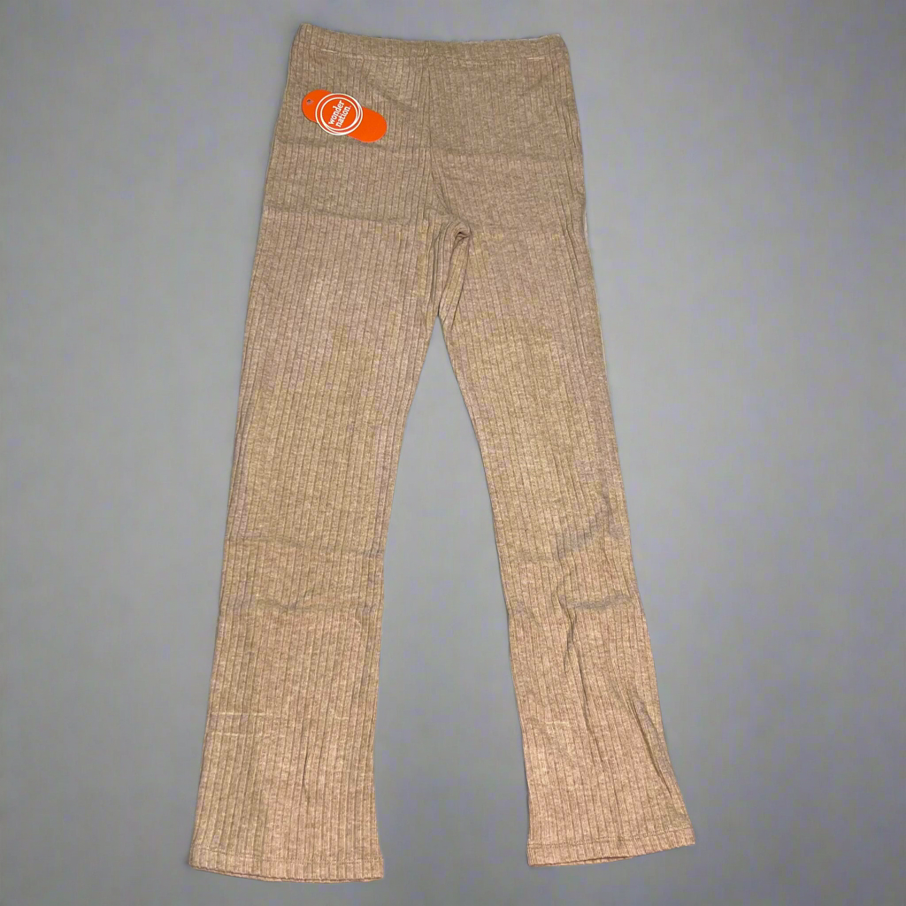 ZA@ WONDER NATION Twin Rib Bottoms Flare Pants Women's Sz M (7-8) Dark Latte Heather