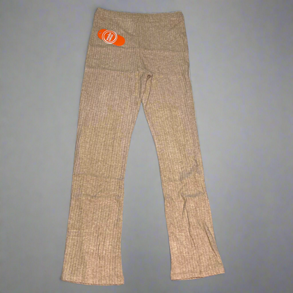 ZA@ WONDER NATION Twin Rib Bottoms Flare Pants Women's Sz M (7-8) Dark Latte Heather