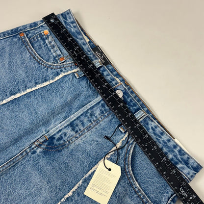 LEVIS Recrafted Icon Skirt Mid Rise Original Women's Sz 30 Novel Notion Med Wash