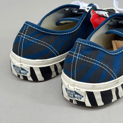 VANS Animal Classic Zebra Slip-On Sneakers Women's Sz 5.5 Men's 4.0 Blue/Black