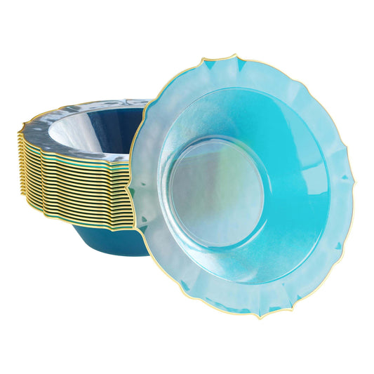 12 Oz. Peacock/Gold Petal Bowls | 20 Count