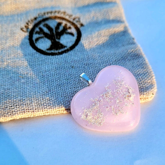 Ash Infused Pink Glass Memorial Necklace