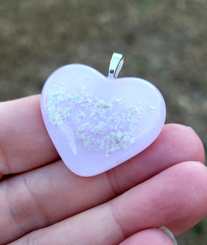 Ash Infused Pink Glass Memorial Necklace