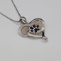 Heart and Paw Cremation Necklace