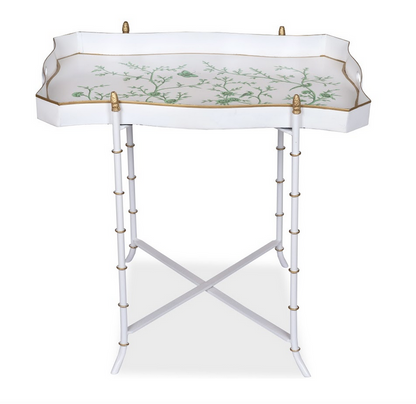 Ivory & Green RECTANGULAR TRAY TABLE
