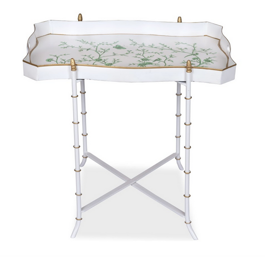 Ivory & Green RECTANGULAR TRAY TABLE