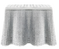 White SCALLOPED WICKER CONSOLE