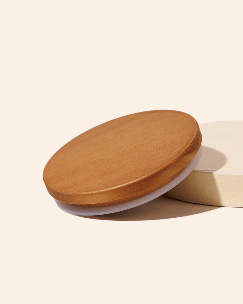 thick wood candle lid with gasket