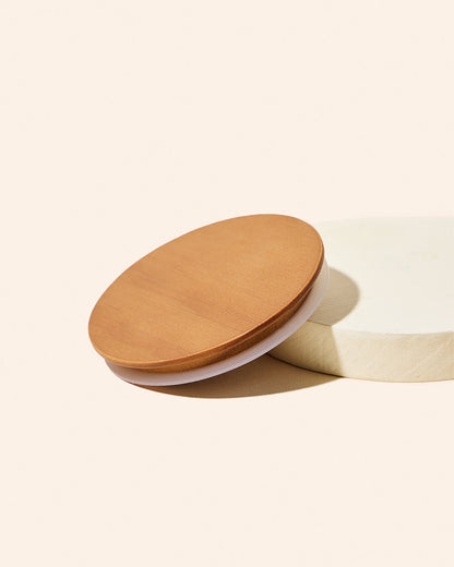 thin wood candle lid with gasket